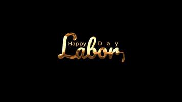 labor day background with gold text animation happy labor day in dark background. 4k footage labor day text animation ideal for elegant project labor day or overlay project like government video