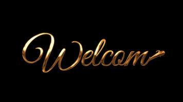 animate welcome with gold color and elegant or luxury animation. welcome animation or animation welcome text suitable for overlay project or opening project video
