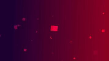 dark red gradient background with cube particle animation. 4k footage cube particle animation in dark red gradient video