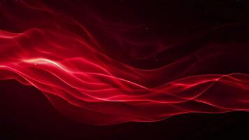 dark red gradient background with abstract red energy waves and glowing particles movement. 4k dark red gradient footage video
