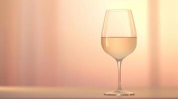 Elegant Glass of White Wine Against Soft Pink Background for Modern and Sophisticated Design Concepts photo