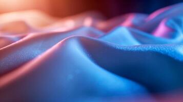 Abstract Satin Fabric Background With Vibrant Colors And Gentle Folds in Close-Up photo
