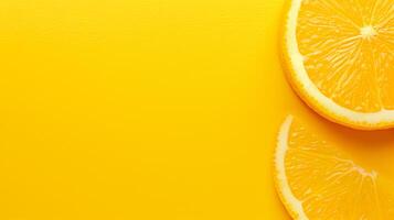 Bright Yellow Background with Fresh Lemon Slices, Citrus Fruit, Summertime Vibes, Minimalist Design, Copy Space for Text, Vibrant and Energetic, Refreshing and Juicy, Close-Up Photo