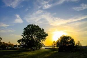 Scenic nature view. Autumn landscape in Latvia. photo