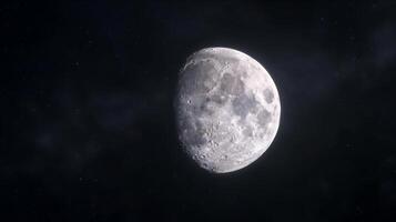 Moon with Detailed Craters in Outer Space Background Suitable for Scientific Illustration and Education Photorealistic Image photo