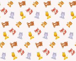 Set of cute animals isolated on white background vector