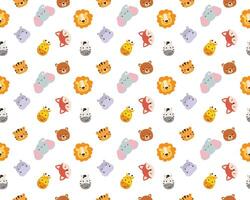 Set of cute animals isolated on white background vector