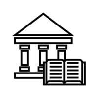 building with book icon vector