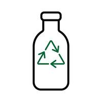 Bottle with recycle symbol icon vector
