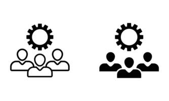illustration of engineer and project management icon vector