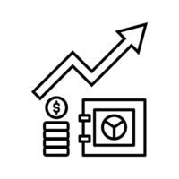 money safe with arrow up icon vector
