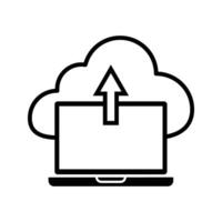 illustration of cloud computing data upload and backup icon vector