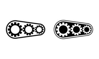 gear mechanism of a machine or engine with belt icon vector