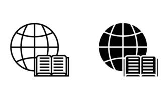 illustration of global education and network icon vector