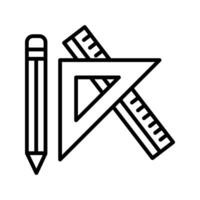 pencil and ruler icon vector