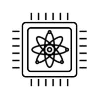 processor chip with atom molecule symbol icon vector
