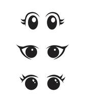 Anime eyes cartoon for element, facial expression, face and emotion vector