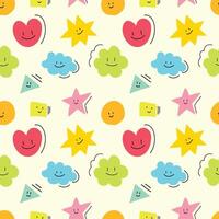 Abstract doodle cartoon hand drawn seamless pattern background for wrapping and wallpaper vector