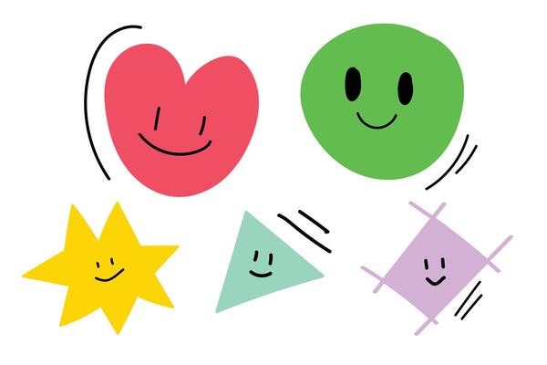 Abstract doodle cartoon hand drawn for sticker, element and illustration