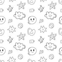 Abstract doodle cartoon hand drawn seamless pattern background for wrapping and wallpaper vector