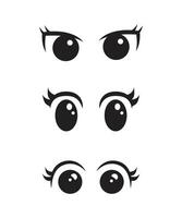 Anime eyes cartoon for element, facial expression, face and emotion vector