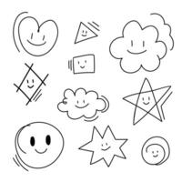 Abstract doodle cartoon hand drawn for element and illustration vector
