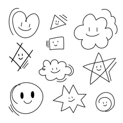 Abstract doodle cartoon hand drawn for element and illustration