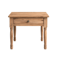 A Cozy Rustic Wooden Table with a Single Drawer, Perfect for Any Inviting Home Decor Space or Workplace Setting. png