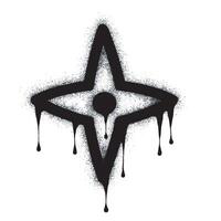 Spray Painted Graffiti Shuriken Sprayed isolated on white background. graffiti ninja weapon symbol with overspray in black on white. vector