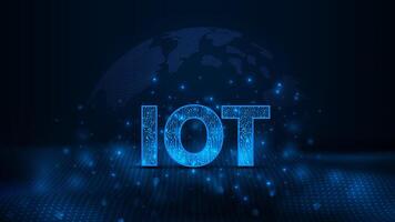 Futuristic Internet of things concept. IOT design. Global network connection. Wave dots abstract digital technology background. vector