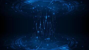 Digital hud technology adstract with concept big data. Blue light futuristic background. vector