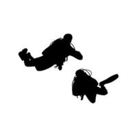 Silhouette of the Diving, Flat style, can use for Logo Gram, Sticker, Pictogram, Website, Apps, Diving Illustration or Graphic Design Element vector