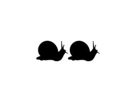 Silhouette of the Snails are also called Escargot, Flat Style, Pair Animal Series, can use for Logo, Art Illustration, Apps, Website or Graphic Design Element vector