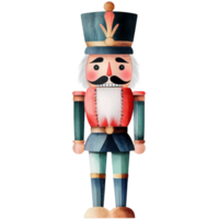 A Colorful Nutcracker Toy Stands Proudly in a Festive Pose, Bringing Holiday Cheer and Nostalgia to Every Viewer png
