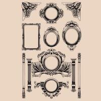 Floral and Geometric Decorative Frame Designs vector