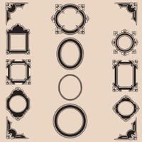 Intricate Decorative Frames and Floral Motifs vector