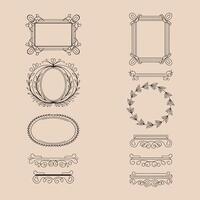 Classic Decorative Patterns and Ornate Frames vector