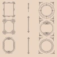 Intricate Floral Motifs and Frame Designs vector