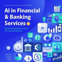 Ai in Financial and Banking Services Square Banner Background vector