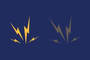 Thunder storm flash with navy background set vector