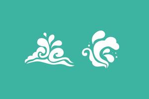 Wave splash symbols with green background vector