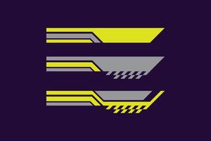 Racing stripe speed start finish with green and grey color set vector