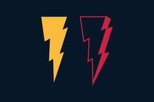Thunder storm bolt with yellow and red color set vector