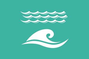 Wave symbols with green color background vector