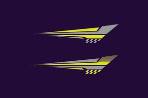 Racing stripe speed start finish set vector