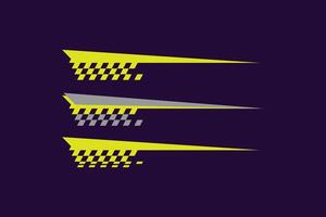 Racing stripe speed start finish set vector