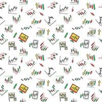 Crypto Trading Candlestick Technical Analysis colored seamless pattern vector