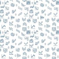 Bitcoin Crypto Trading seamless pattern with Candlestick Charts signs in outline style vector