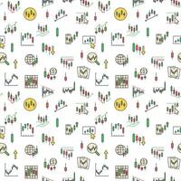 Candlestick Charts Bitcoin Trading colored seamless pattern vector