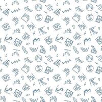 Investing and Trading seamless pattern in thin line style vector